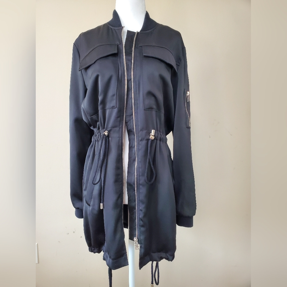 Forever 21 Black Utility Jacket with Drawstring